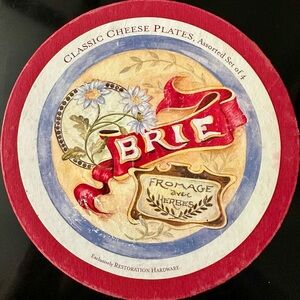 Restoration Hardware Emmental Cheese Plate with Red and White Accents